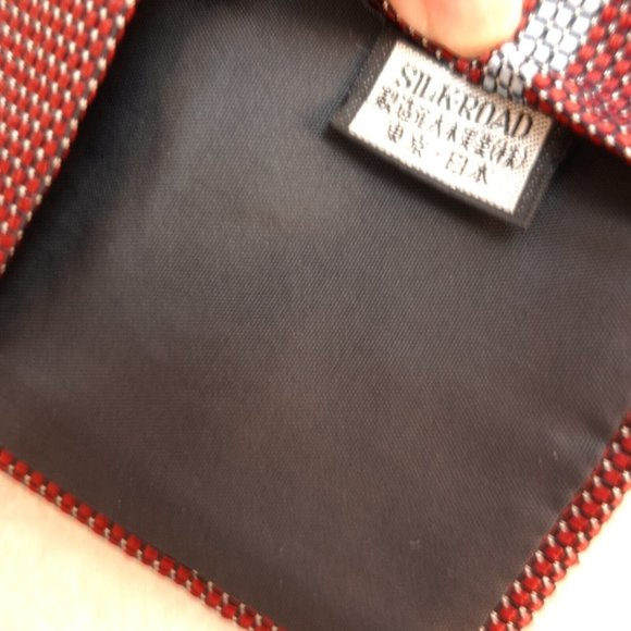 TAKASHIMAYA Men's Red Wine Light Blue Striped Neck Tie Business Classic Textured - Picture 8 of 13